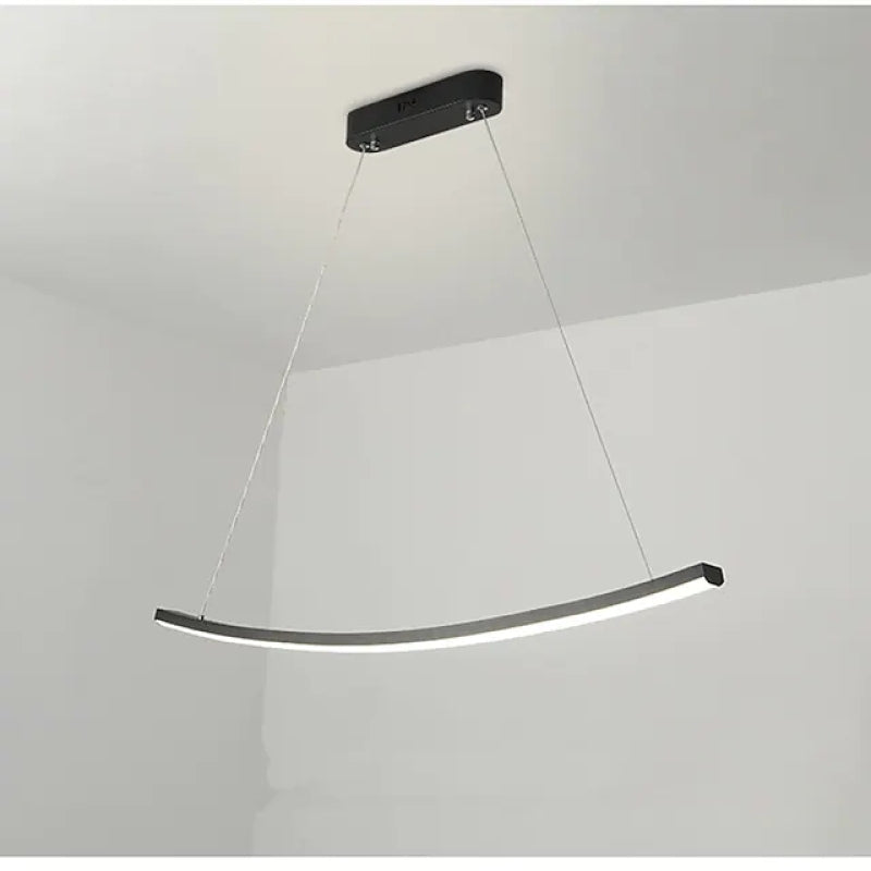 Arisha Suspension Linéaire Minimaliste, Aluminium/Gel de silice, Noir, Salon