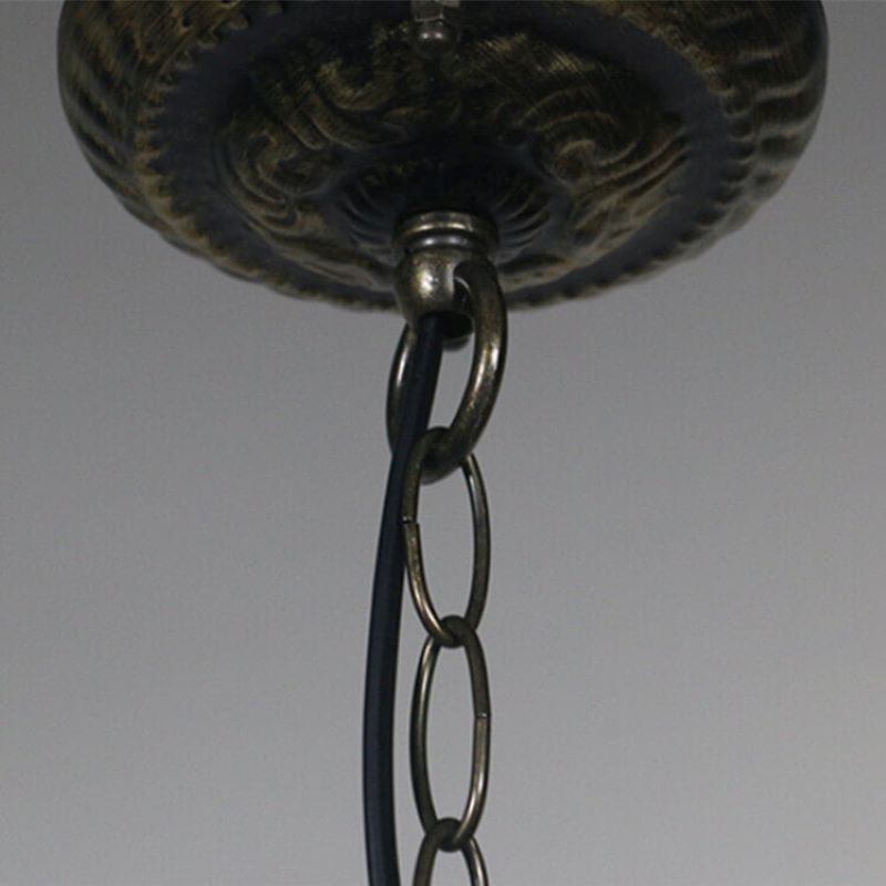 Tiffany Vintage Suspension Fleur Tachée Verre Chambre À Coucher