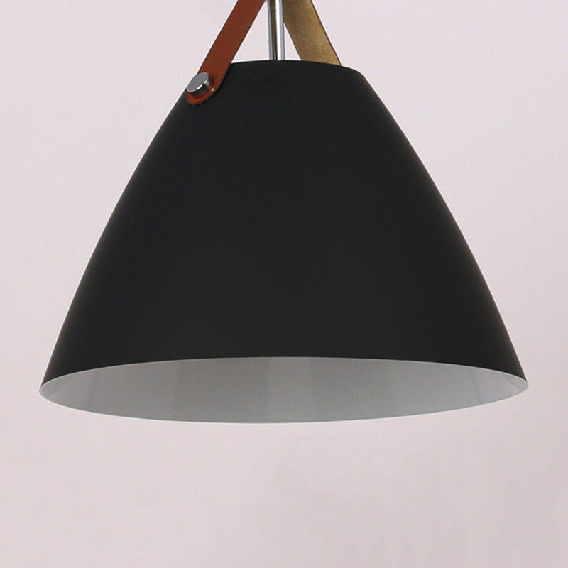 Arisha Suspension Conique Moderne, Métal, Nior/Blanc/Gris, Salon