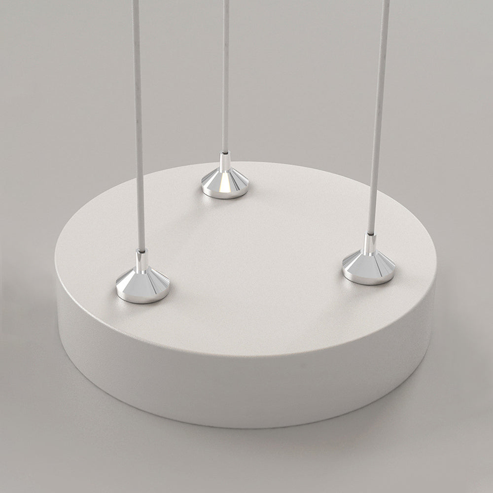 Arisha Suspension Ronde Contemporaine, Métal, Blanc, Chambre à Coucher/Salle à Manger