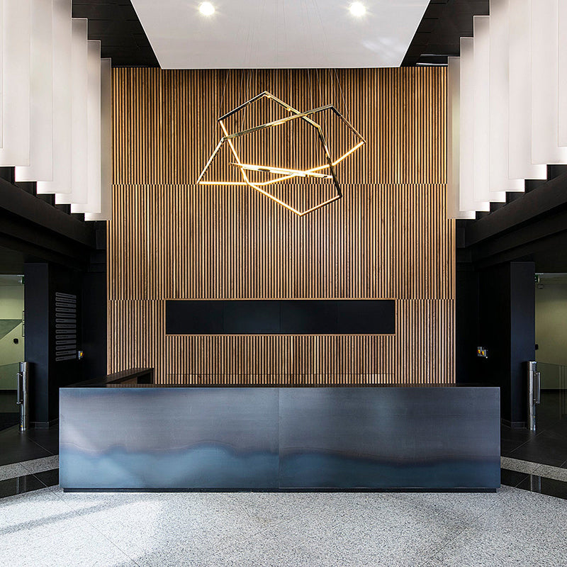 Ray Suspension Géométrique Contemporain, Métal, Doré, Salon/Chambre à Coucher