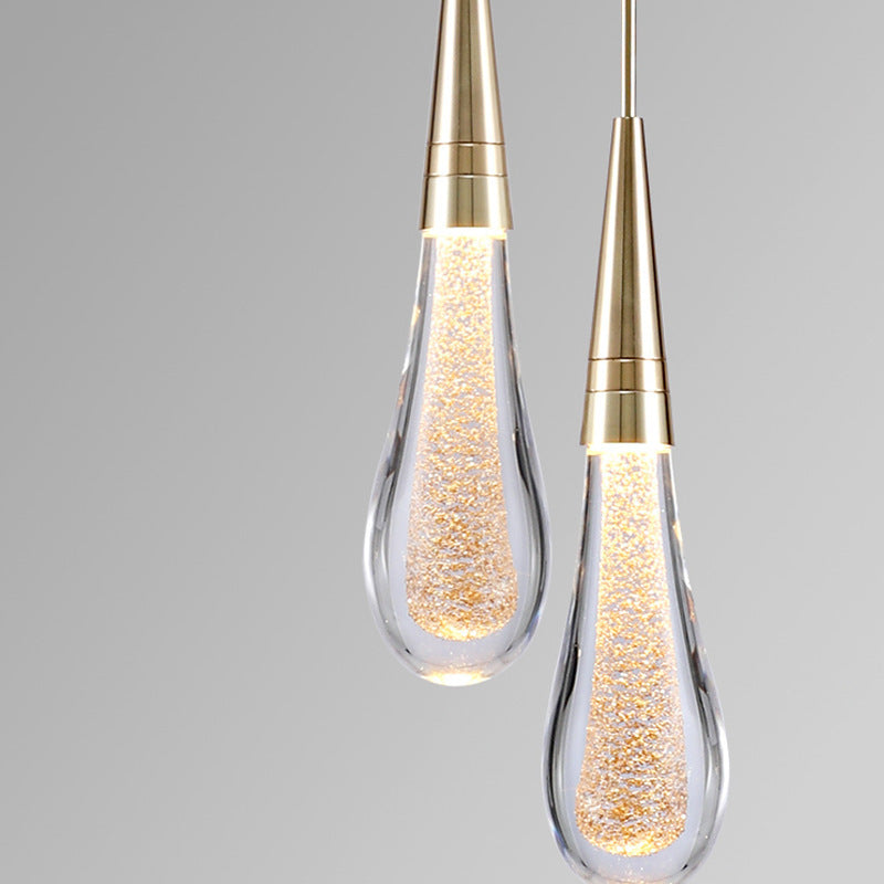 Kristy Suspension Goutte Design Doré Salon