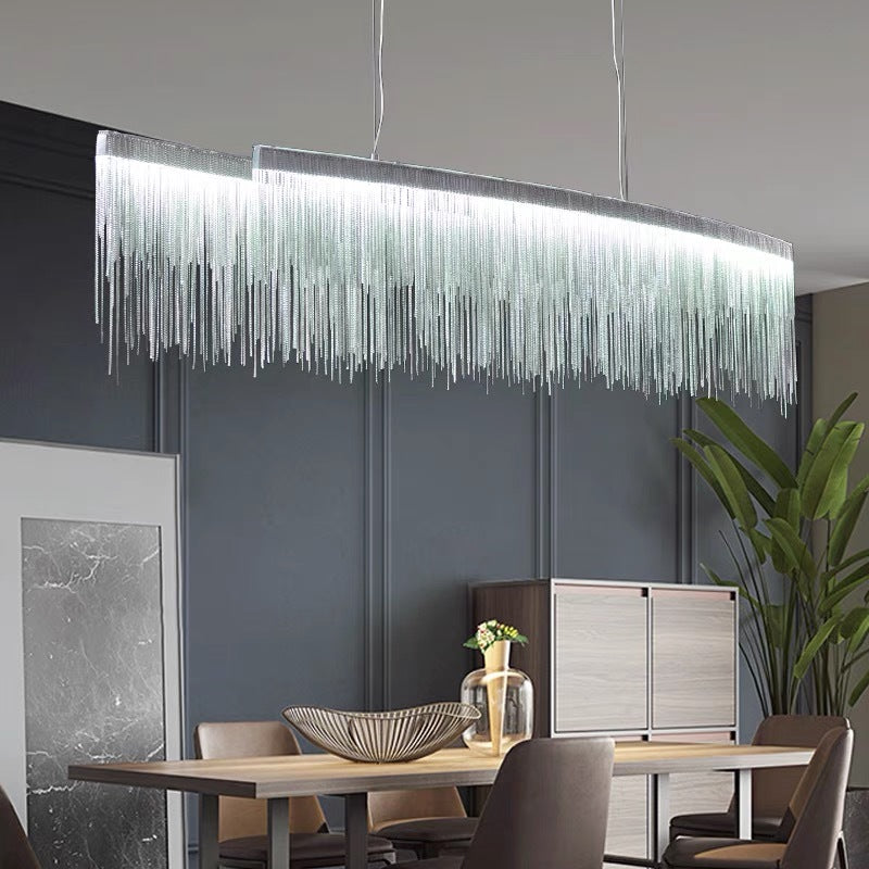 Arisha Suspension Linéaire Luxueux, Acrylique/Metal, Doré/Chrome, Chambre