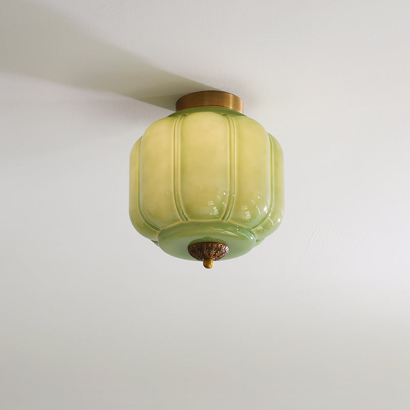 Elyra Lampe de Plafond en Verre Vert