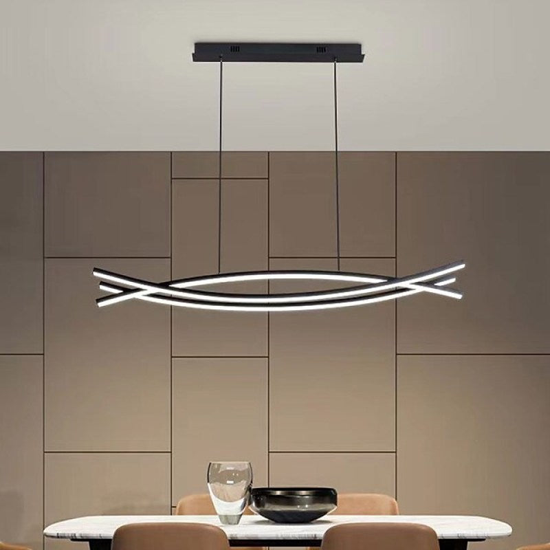Arisha Suspension Courbe LED Moderne Métal Salle à manger