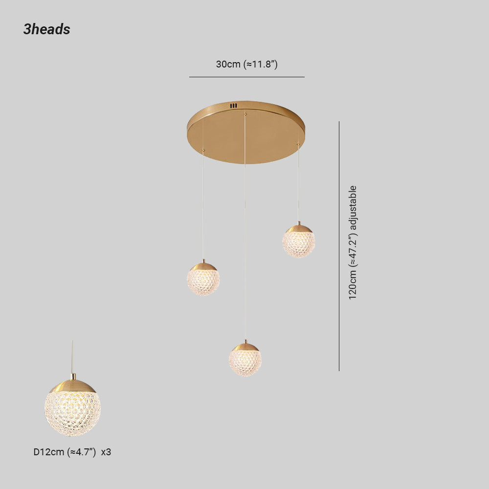 Arisha Luminaires Suspensions Multi/Bulle Moderne Métal/Acrylique Doré Chambre à Coucher