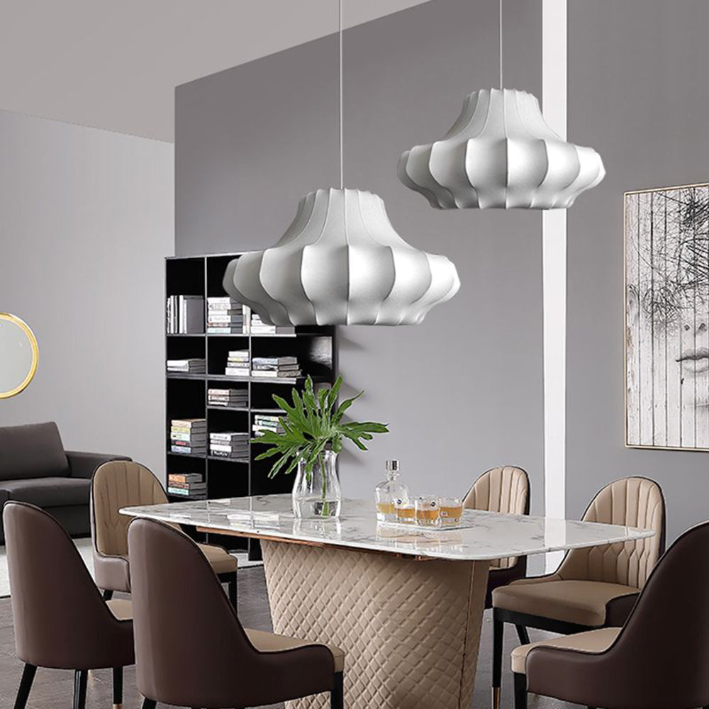 Ritta Design Italien Luminaires Suspensions Moderne Métal Soie Blanc Salle à Manger