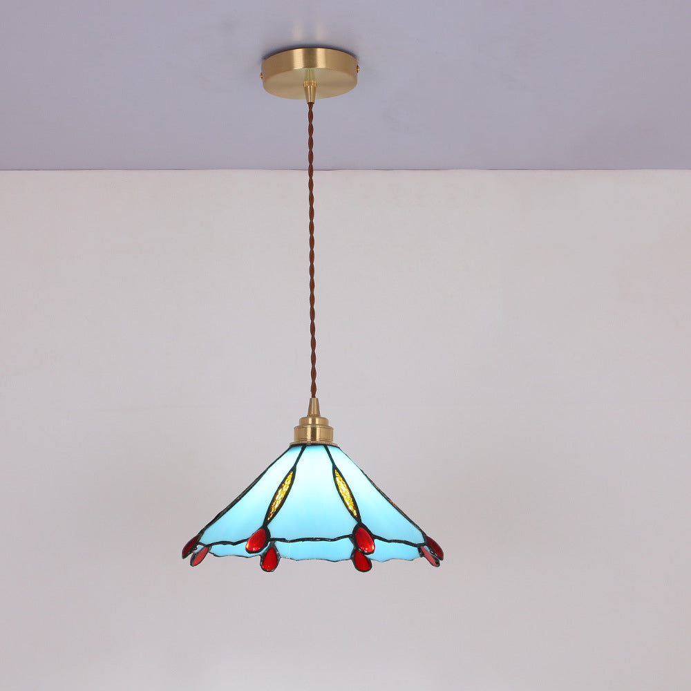 Tiffany Vintage Suspension Métal/Verre Chambre/Salon/Entrée