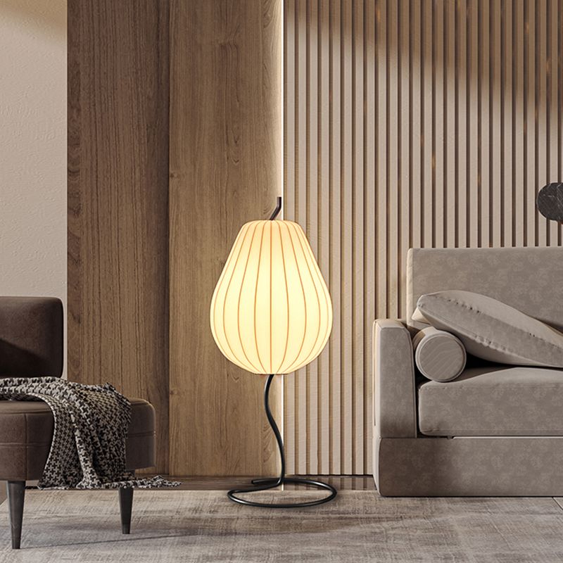 Ritta Lampadaire Poire Moderne, Métal/Tissu, Beige, Salon