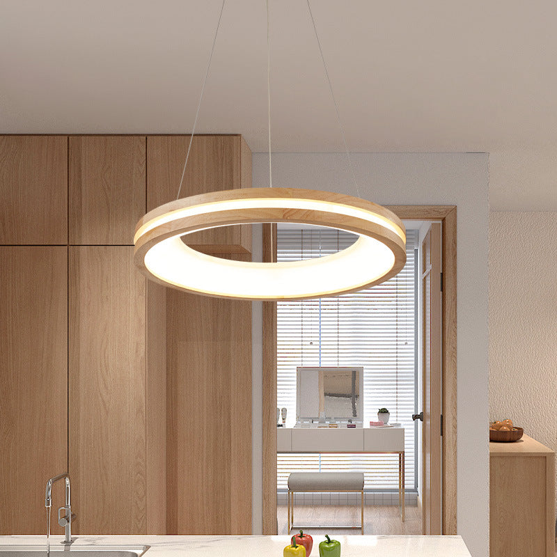 Muto Suspension Anneau Simple, Bois/Acrylique, Bois, Salon