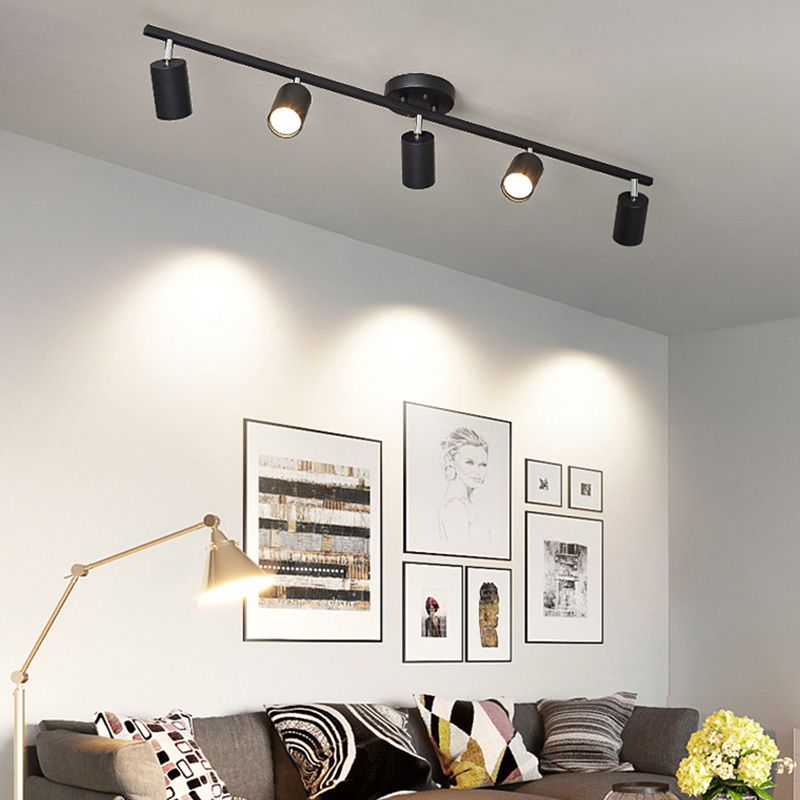 Arisha Moderne LED Plafonnier Blanc Noir Métal Salon Chambre à coucher