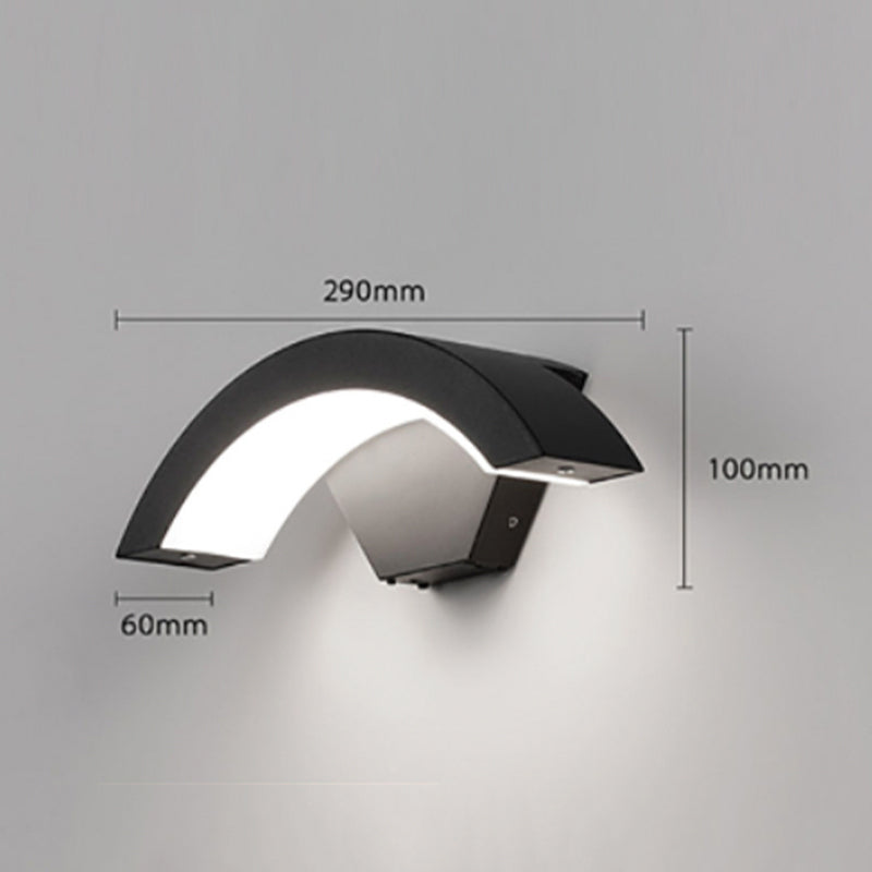 Ray Applique Murale Capteur étanche Arc Modern Noir, Extérieur