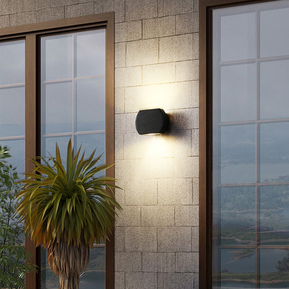 Ray Géométrique LED Applique Murale Noir Gris Métal Verre Cour