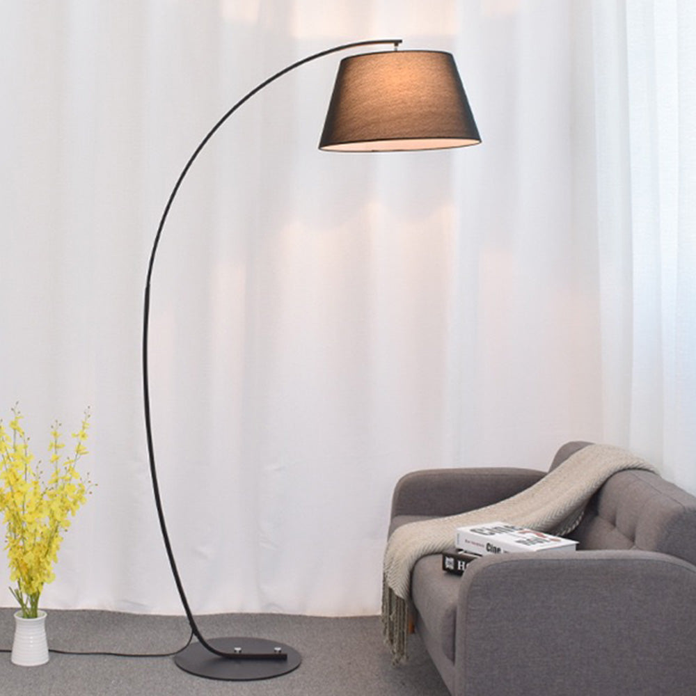 Mira Lampadaire Arche Moderne, Tissu/Métal, Noir, Salon/Chambre