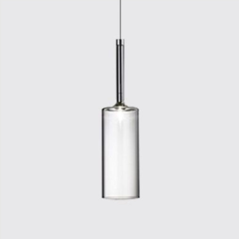 Valentina Lustre Suspension Moderne Minimaliste Verre Clair/Gris Bar