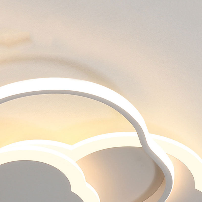 Arisha Plafonnier Nuage Moderne, Acrylique/Metal, Blanc/Rose, Chambre