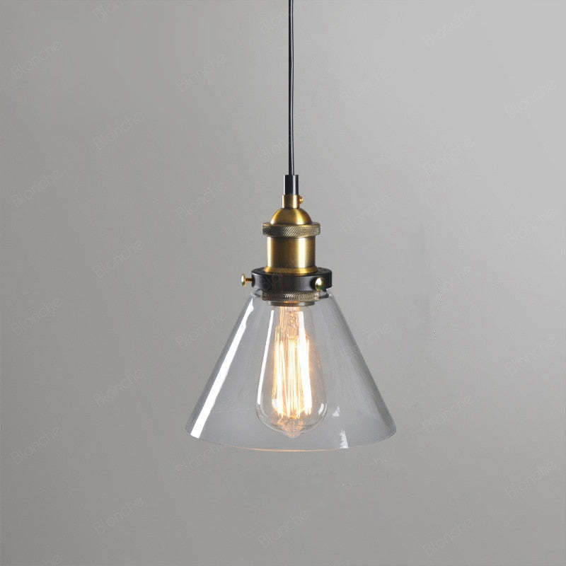 Arisha suspension Industriel en Verre, Clair/Ambre/Gris Fumé