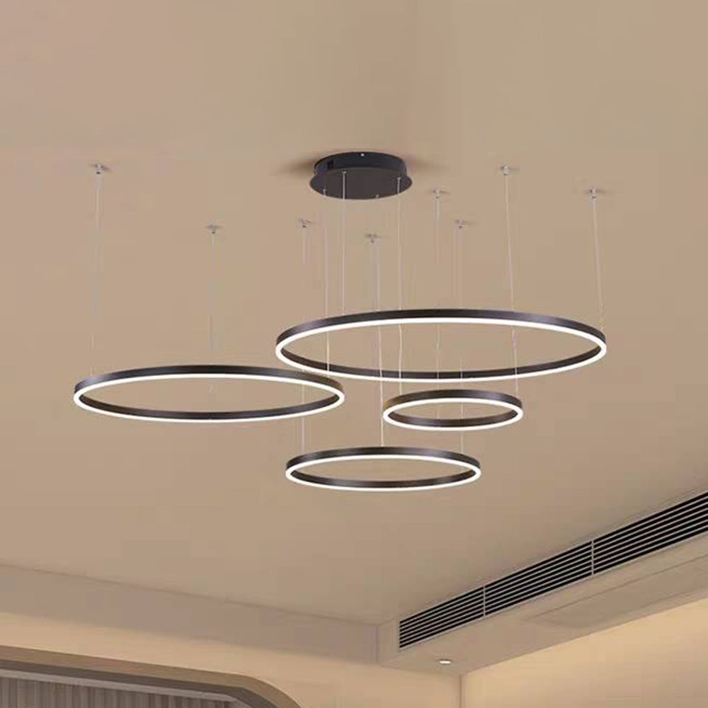 Arisha Suspension Anneau Moderne Métal Noir/Doré/Café Salon