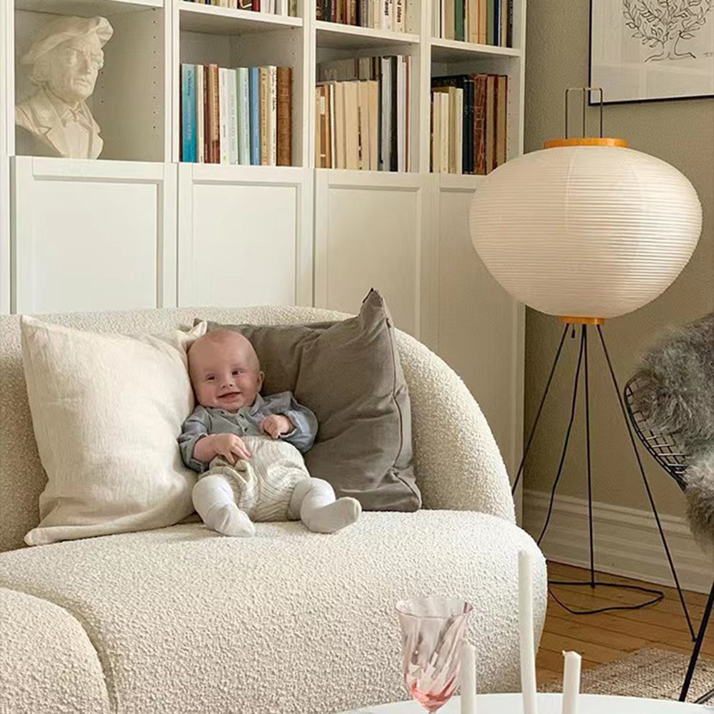 Ritta Design Lampadaire Simple Métal/Papier Blanc Bureau/Salon