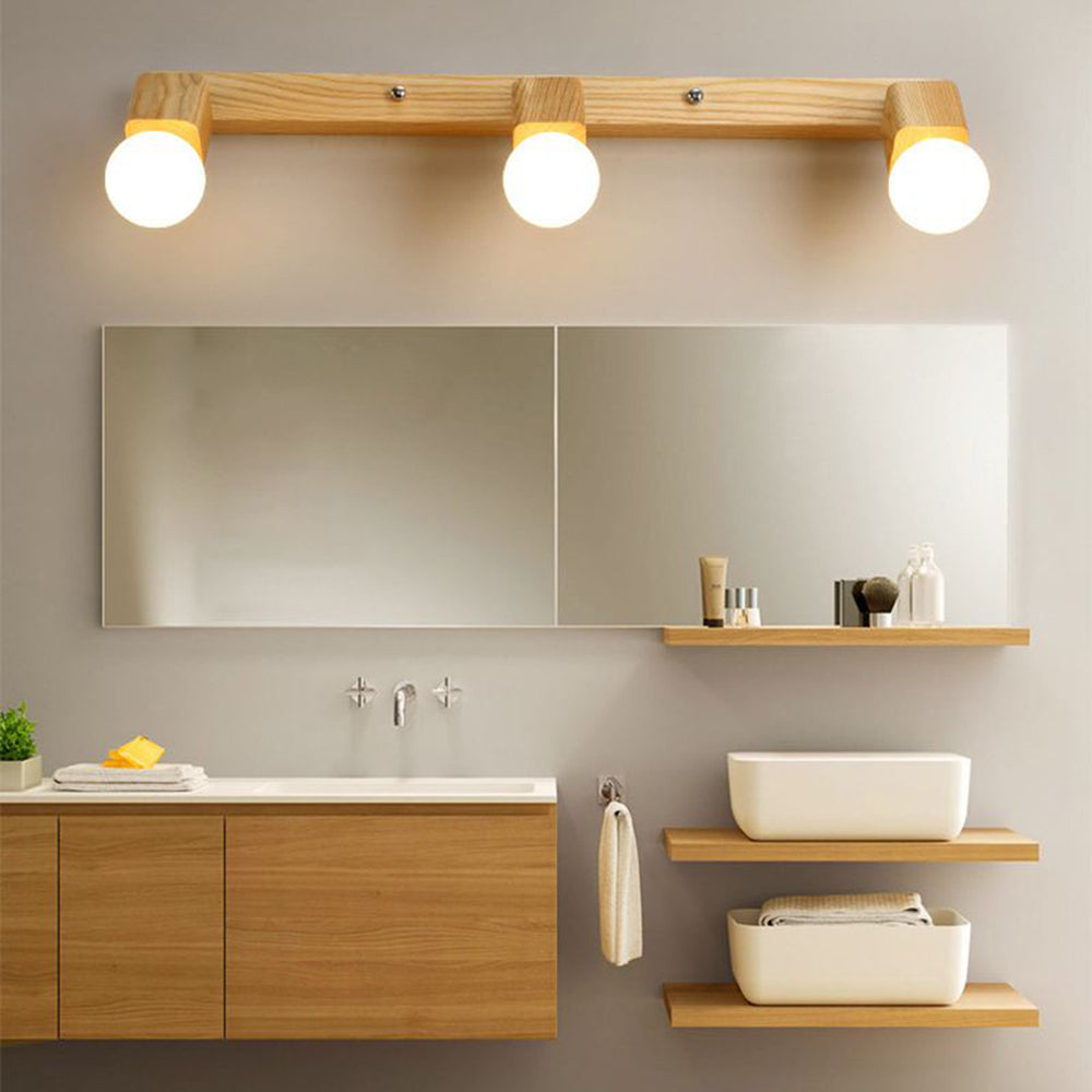 Muto Applique Murale LED Carrée Globe Réglable Naturelle Métal/Bois