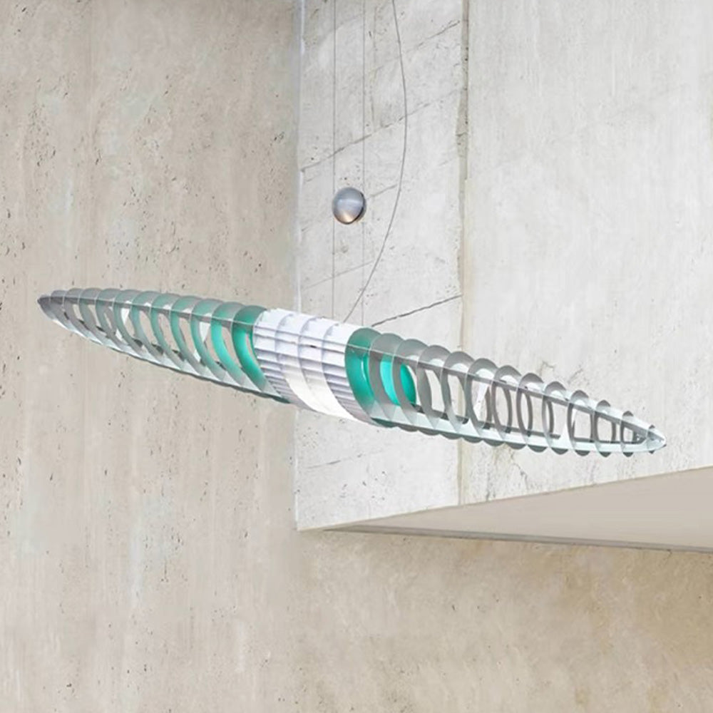 Arisha Suspension Feuille Contemporaine, Acier Inoxydable/Acrylique, Chambre