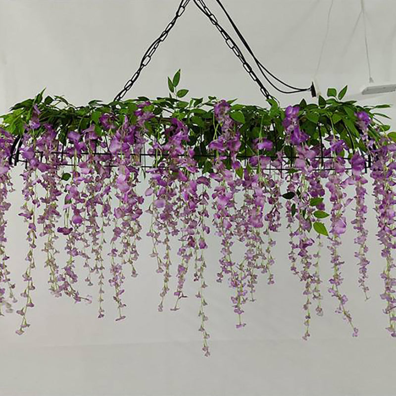 Ritta Rectangulaire Fleur Suspension Rose Métal Salle à Manger Salon
