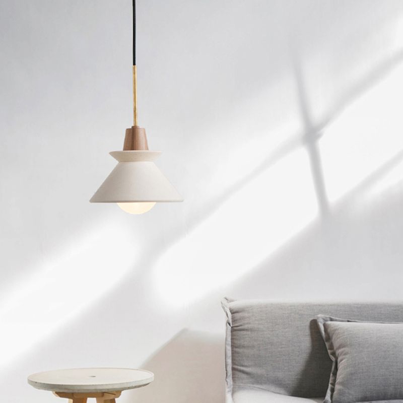 Muto Moderne LED Suspension Blanc Métal Ciment Salon Chambre à Coucher