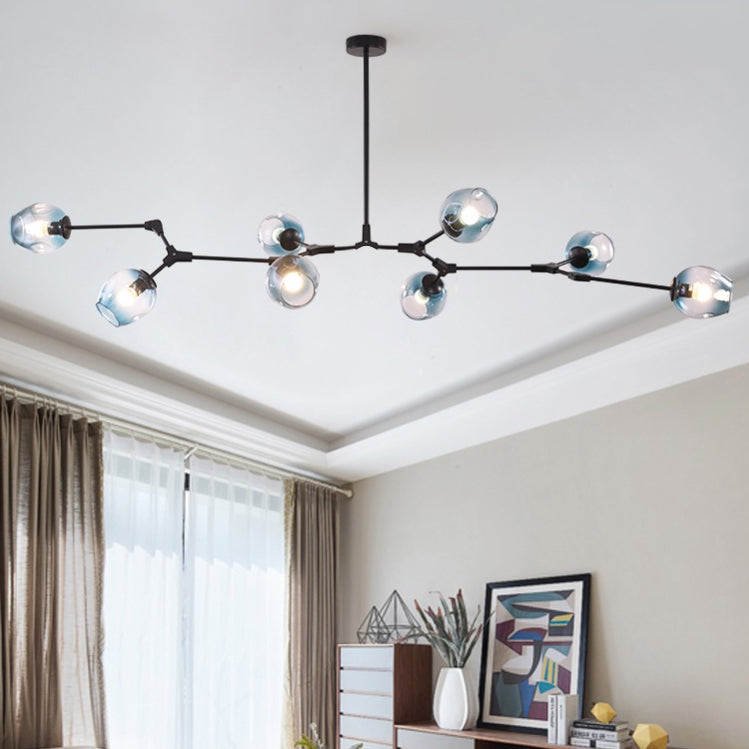 Valentina Suspension Nordique, Verre, Noir/Or, Salon