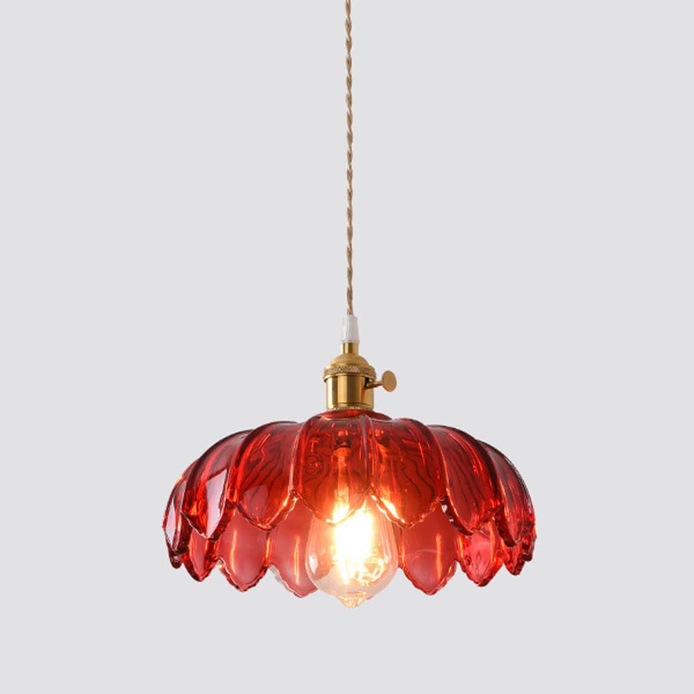 Valentina Rétro LED Suspension Métal/Verre Fleur Salle À Manger
