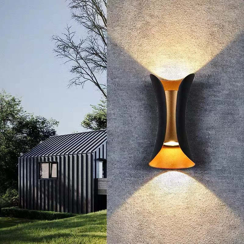 Ray Applique Murale Simple Noir/Blanc/Or, Cour