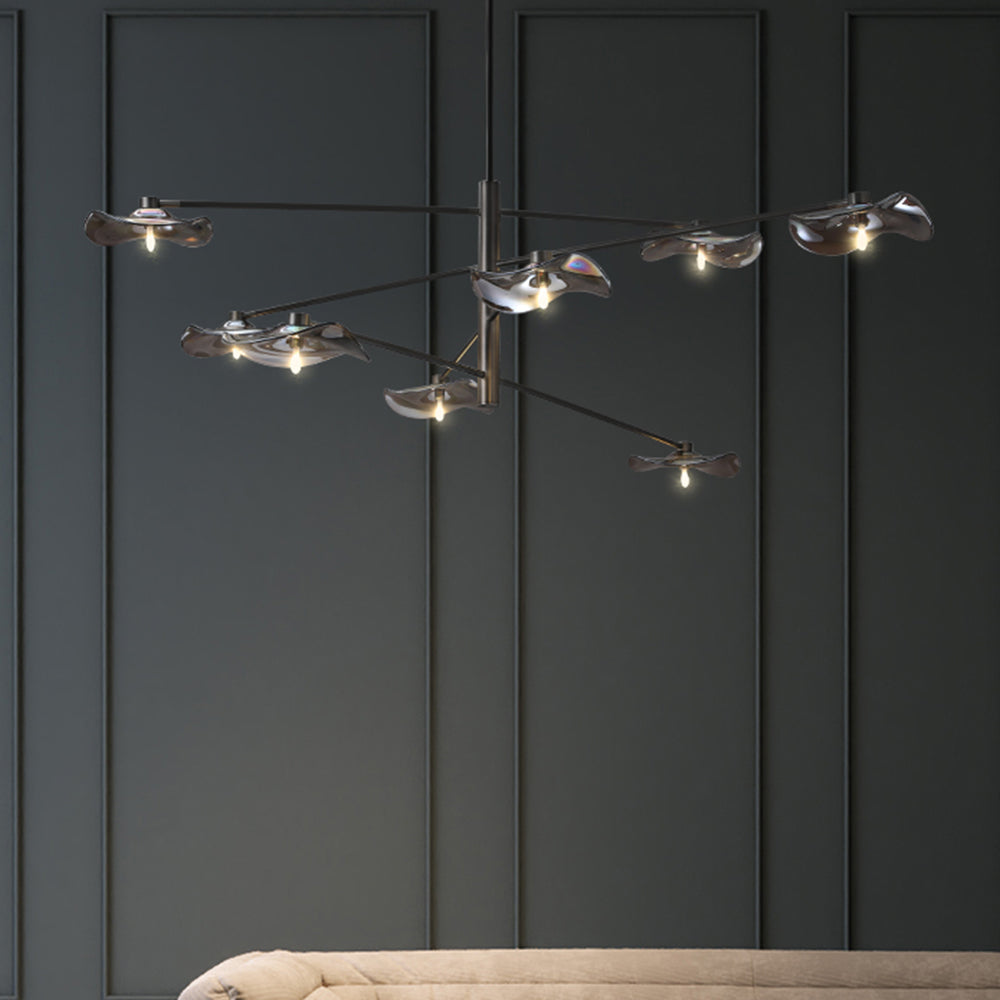 Arisha Suspension Linéaire Moderne, Métal/Verre, Transparent/Multicolore, Salon/Chambre à Coucher