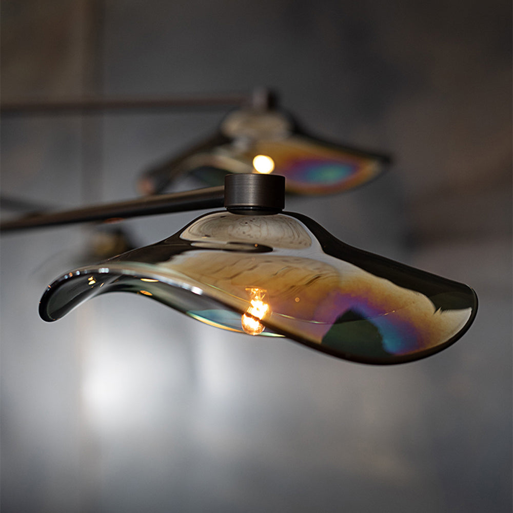 Arisha Suspension Linéaire Moderne, Métal/Verre, Transparent/Multicolore, Salon/Chambre à Coucher