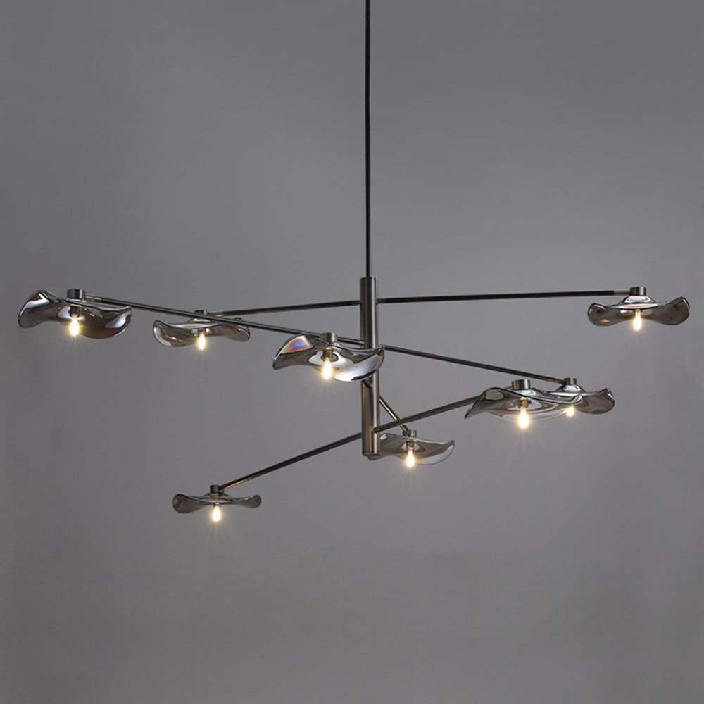 Arisha Suspension Linéaire Moderne, Métal/Verre, Transparent/Multicolore, Salon/Chambre à Coucher