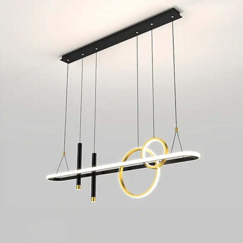 Arisha Suspension Anneau Moderne, Métal, Noir, Salon