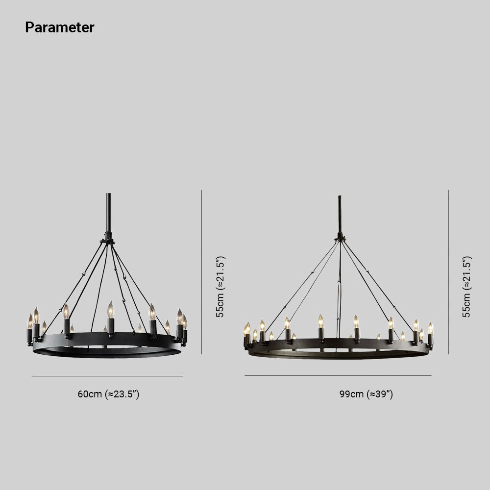 Silva Ronde Industrielle LED Suspension Noir Métal Chambre à coucher