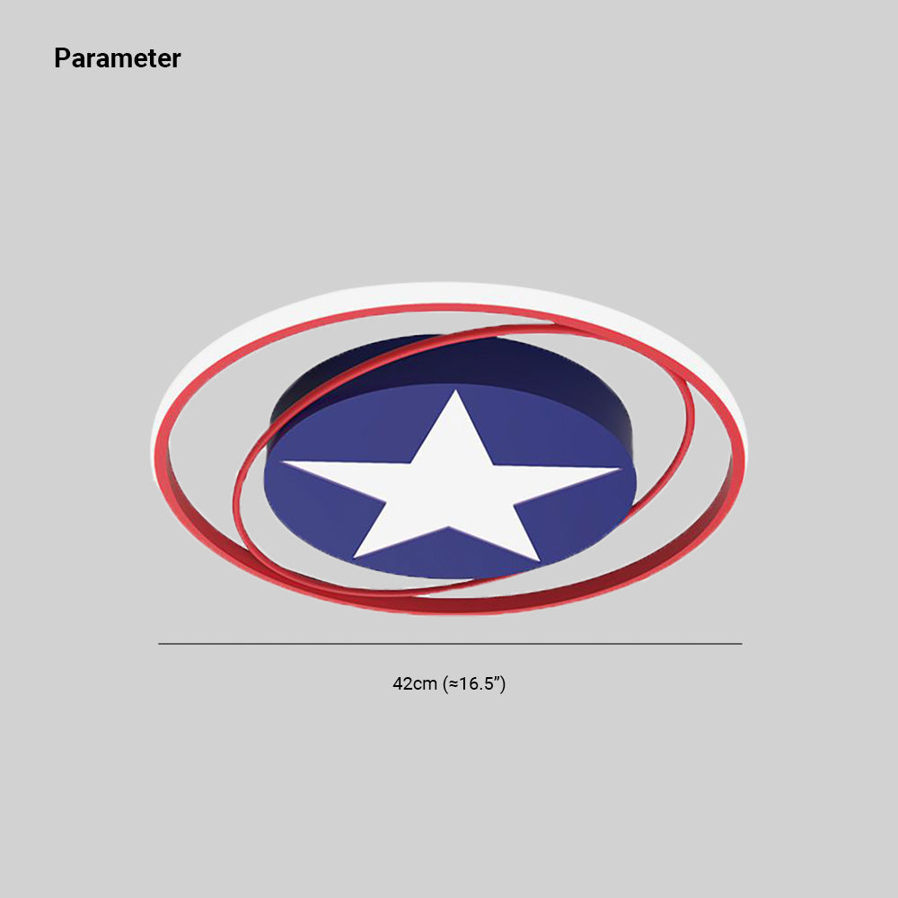 Epoch Moderne Ronde LED Plafonnier Bleu/Blanc Métal Salon Chambre à coucher