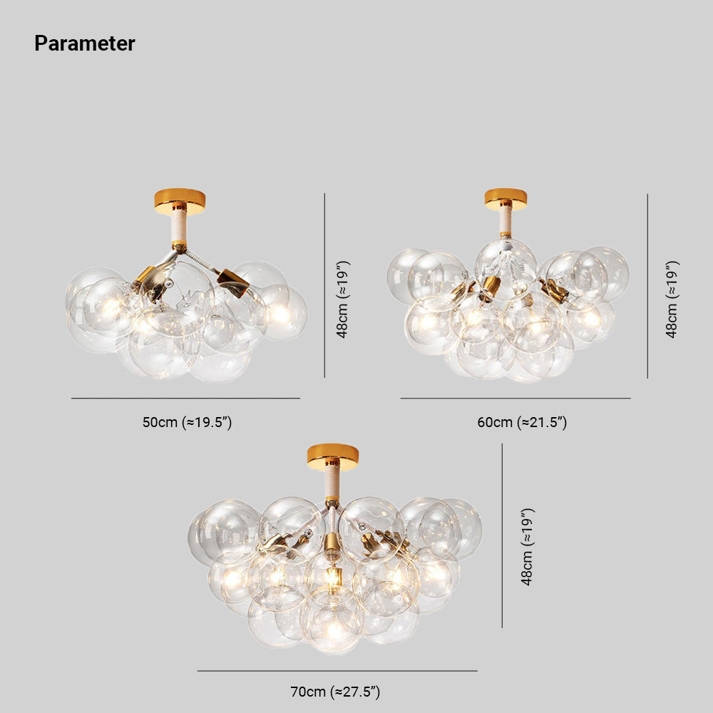 Valentina Moderne LED Plafonnier Doré/Chromé Verre Salle à manger