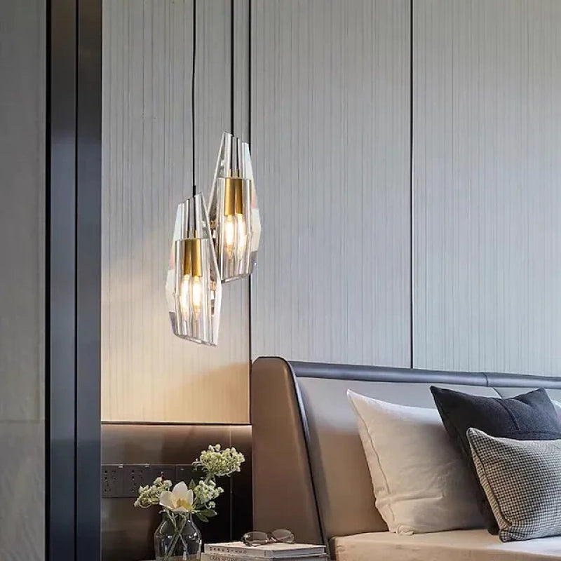 Kristy Luminaires épuré Suspension Moderne LED Métal/Cristal Salon/Salle à manger
