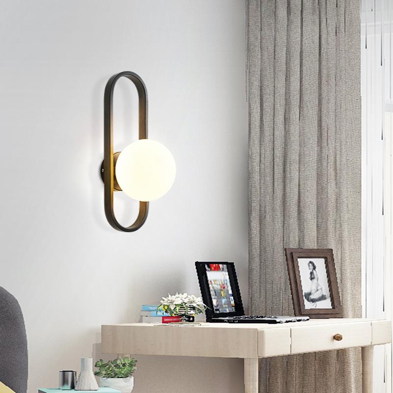 Valentina Applique Murale Globe Led Moderne, Métal, Or/Noir, Chambre