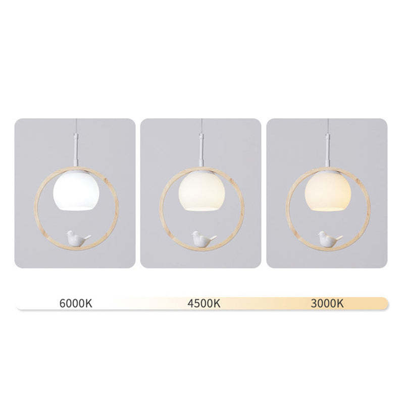 Muto Suspension Rond Nordique, Bois/Métal, Bois, Chambre