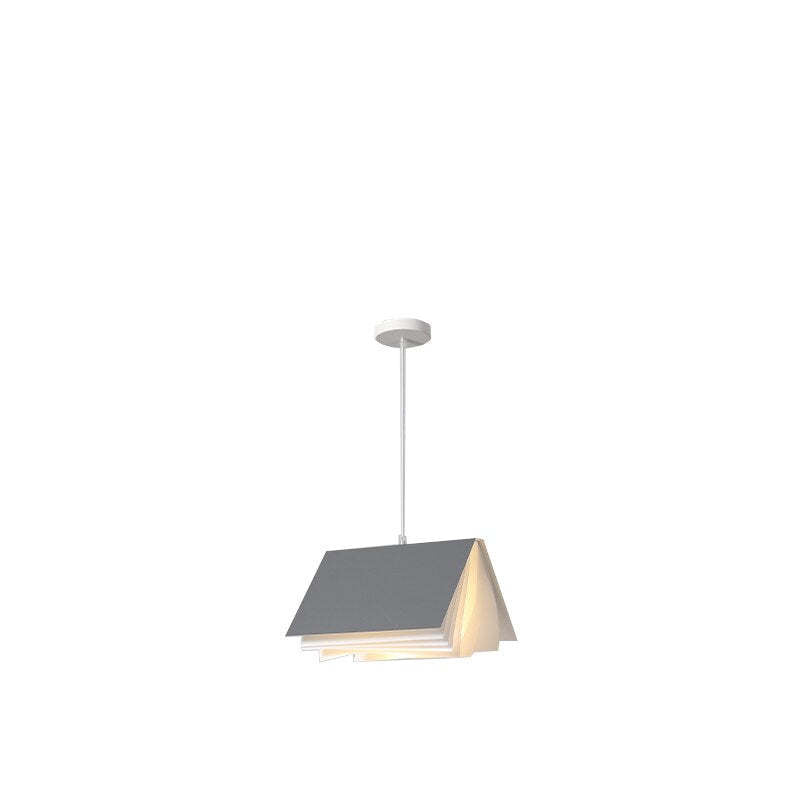Arisha Suspension Carré Contemporaine, Métal/Tissu, Blanc/Gris, Chambre à Coucher/Librairie