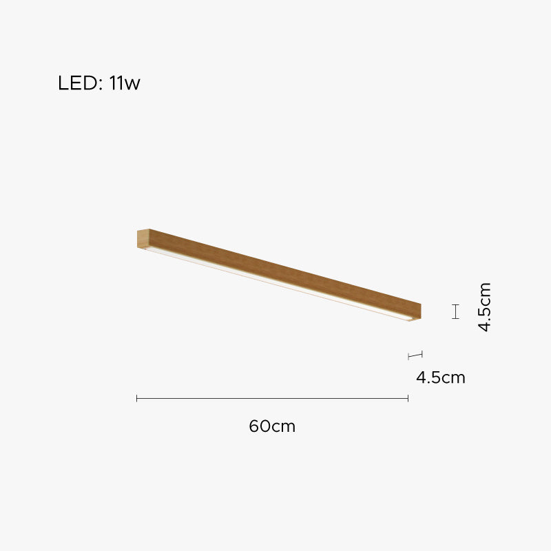 Ray Plafonnier Longue Linéaire Simple, Bois, Couloir/Chambre