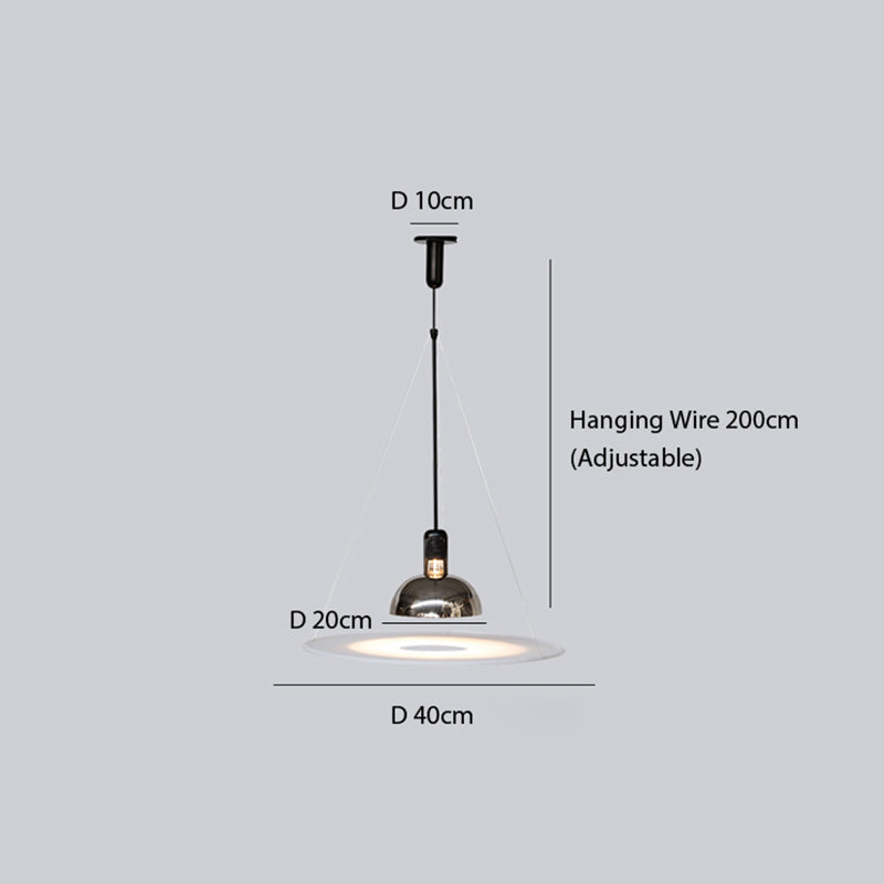 Arisha Suspension LED Moderne Métal/Acrylique Chromé/Noir