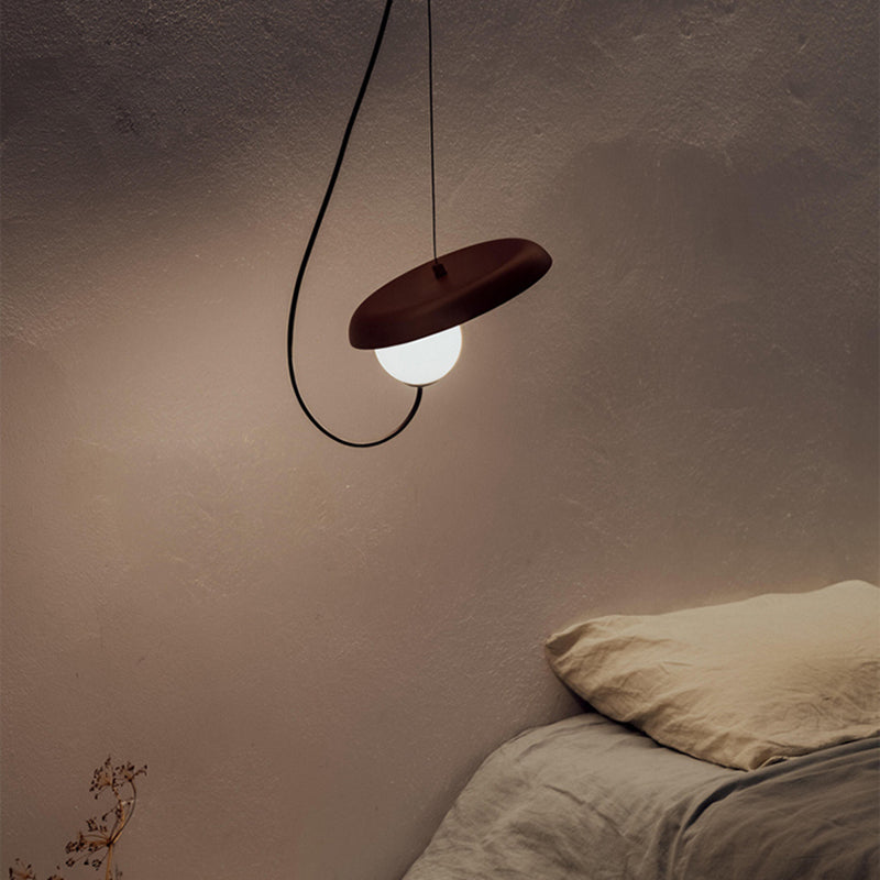 Arisha Suspension Art Déco Stylisé, Métal/Acrylique, Noir/Blanc/Cuivre, Salon/Chambre à Coucher
