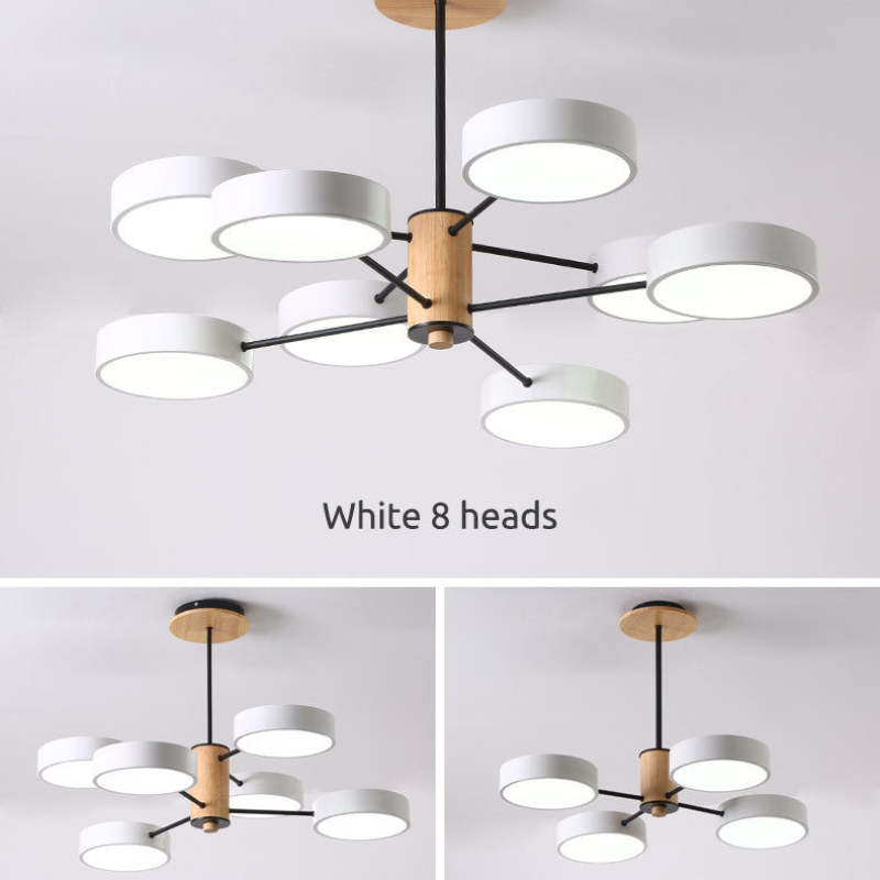 Arisha Plafonnier Cylindre Art Deco, Métal/Bois, Blanc/Vert/Gris, Salon