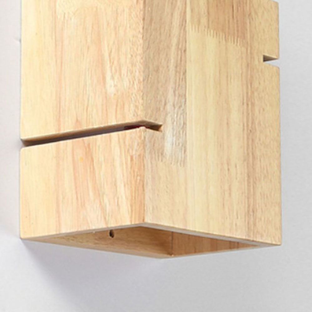 Muto Applique Murale Rectangulaire Moderne Simple LED Bois Brut Chambre à Coucher/Salon