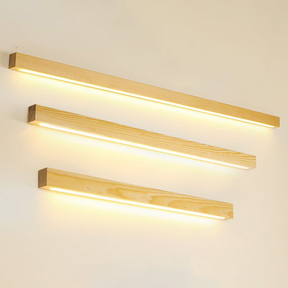 Muto Applique Murale Linéaire Minimaliste Bois Marron/Bois Chambre
