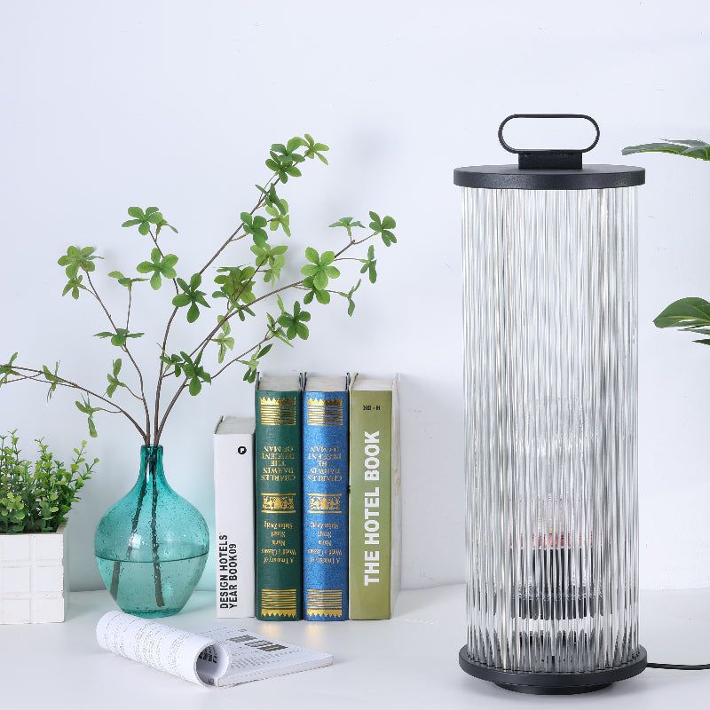 Ray Lampadaire Cylindre Simple, Métal/Verre, Gris, Jardin