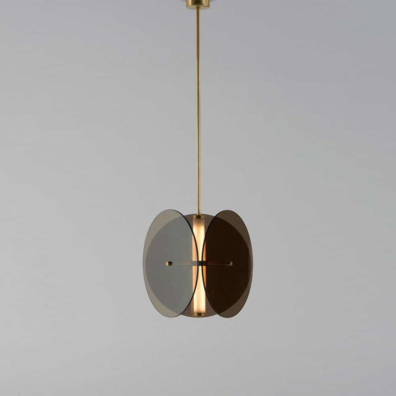 Valentina Suspension Rond LED Simplicité Noir Métal/Verre Chambre à Coucher