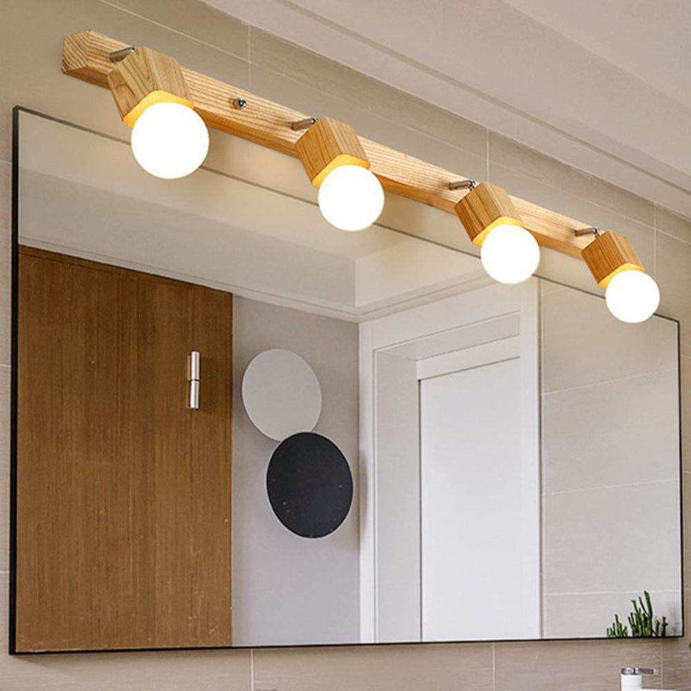 Muto Applique Murale LED Carrée Globe Réglable Naturelle Métal/Bois